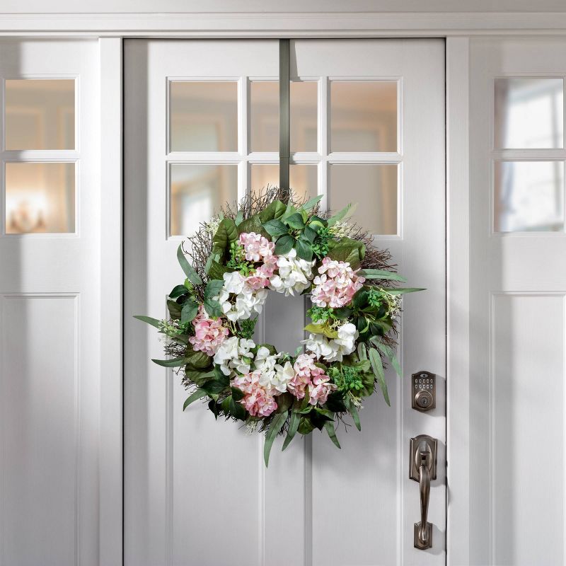 Haute Decor Christmas Adapt Adjustable Top & Bottom Wreath Hanger Brushed Nickel