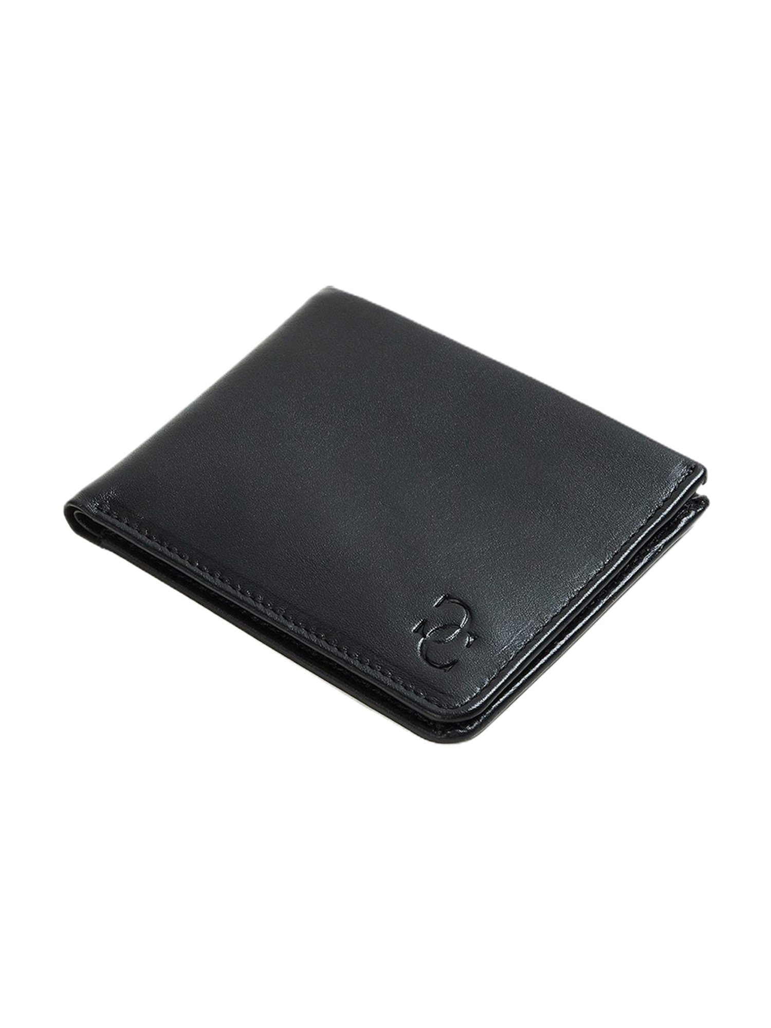 Code by Lifestyle Black Leather Bi-Fold Wallet for Men