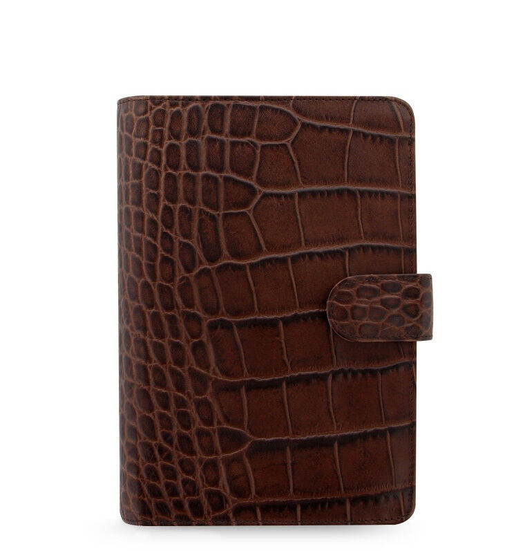 Filofax Classic Croc Personal Size Organizer/Planner Chestnut Leather - 026016
