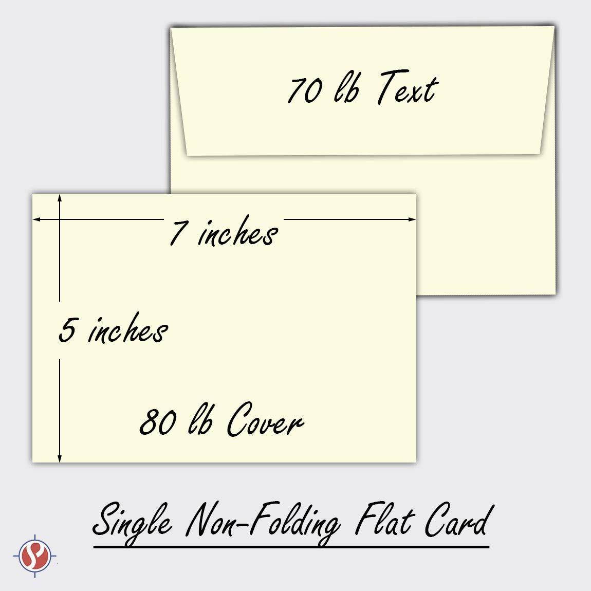 Cream / Natural / Off White,Heavyweight Blank Note Cards and Envelopes Size 5 X 7 or 4.5 X 6 - 50 Per Pack. - This Is Not a Fold Over Card. (4.5 x 6)