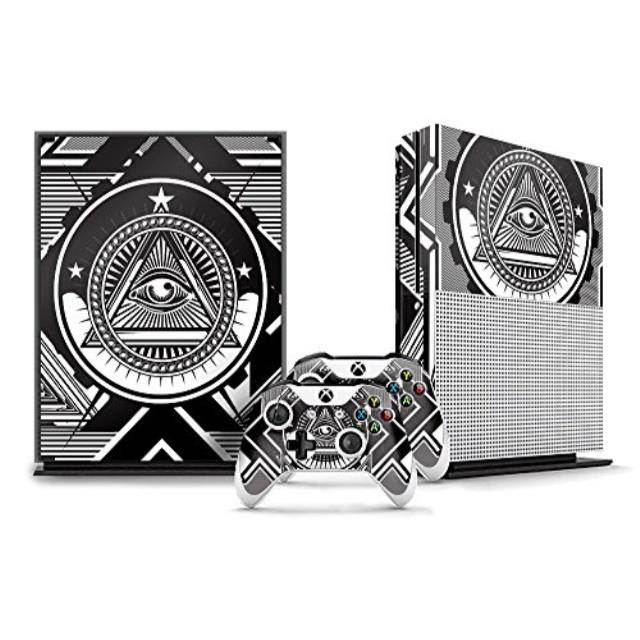 designer skin sticker for the xbox one s console with two wireless controller decals  conspiracy
