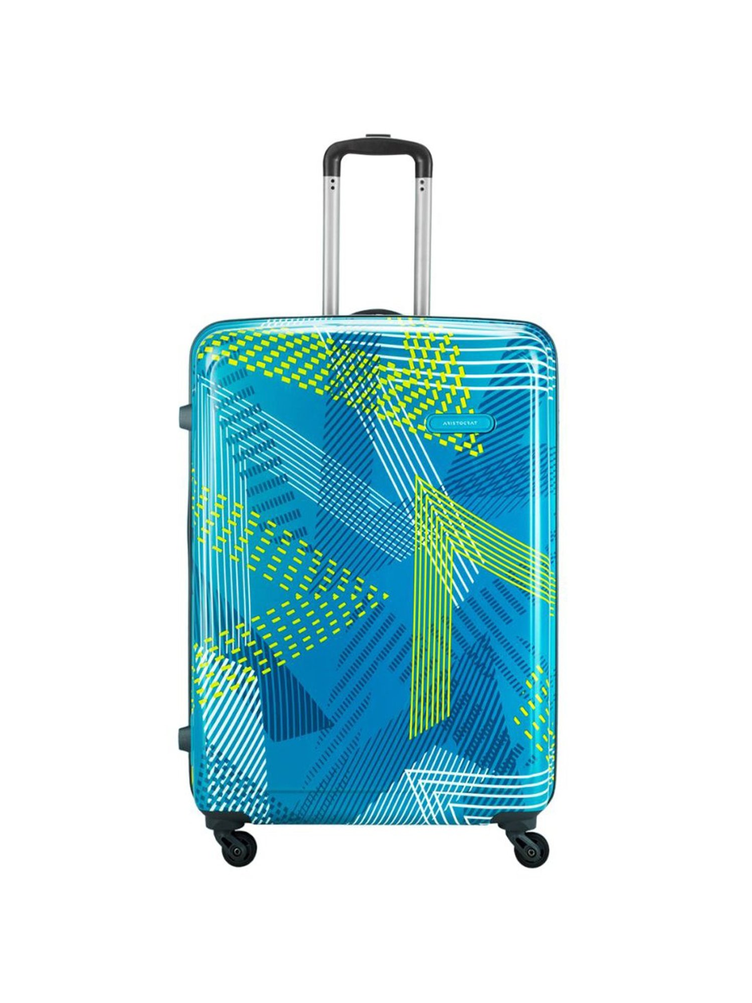 Aristocrat Dual Edge Blue Printed Hard Large Trolley Bag - 33 cm