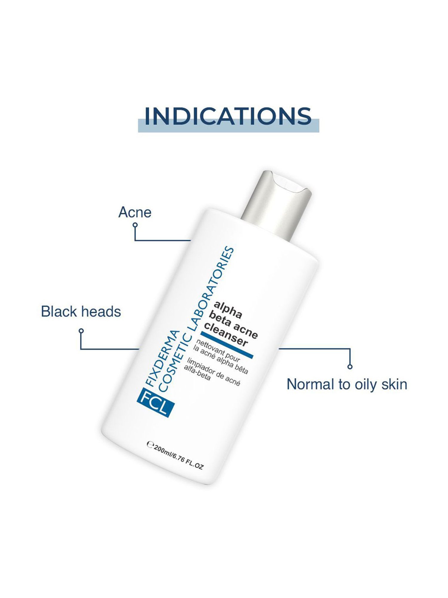 FCL Alpha Beta Acne Cleanser, Comedones Removal Cleanser - 200 ml
