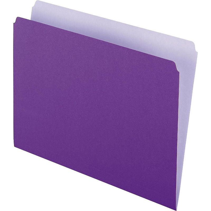 Pendaflex Colored File Folders Straight Top Tab Letter Lavender/Light Lavender 100/Box 152LAV