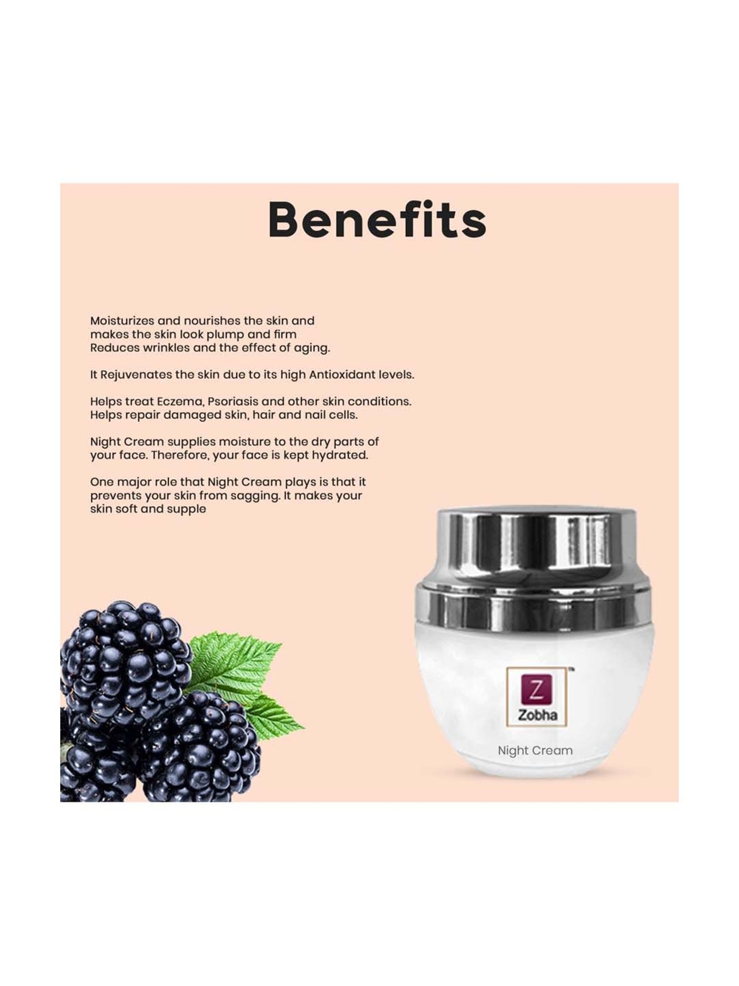 Zobha Age Defying & Rejuvenating Night Cream - 50 gm