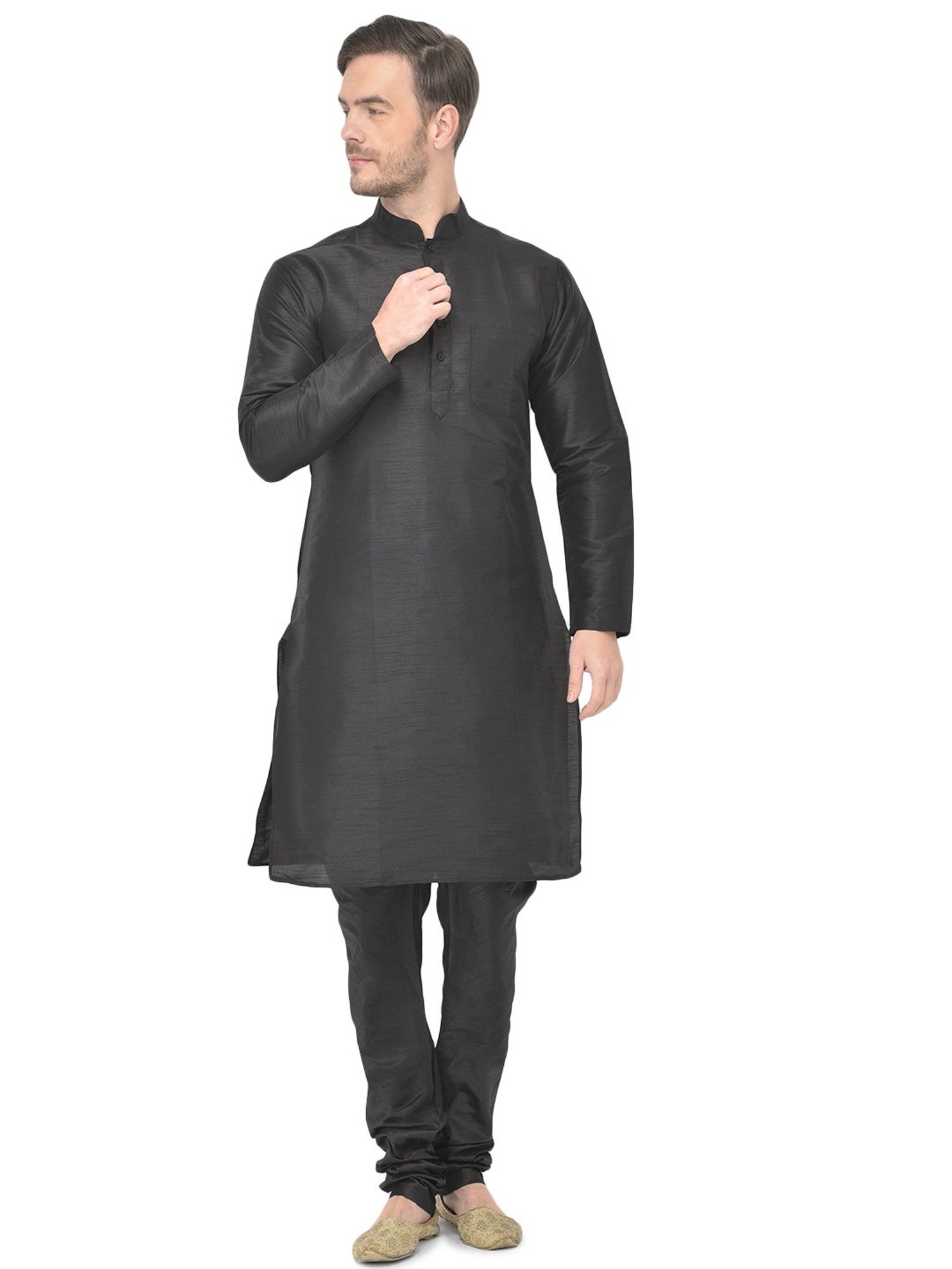 SG LEMAN Black Regular Fit Kurta Set