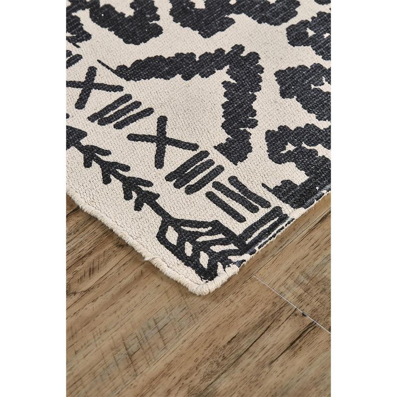 5'x8' Rectangle Hand Made Woven Geometric Cotton Area Rug Black - Feizy