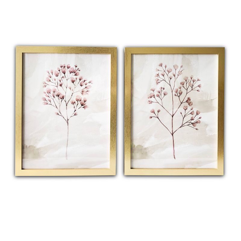 (Set of 2) 16" x 20" Blush Branches Framed Wall Canvas Pink - Gallery 57