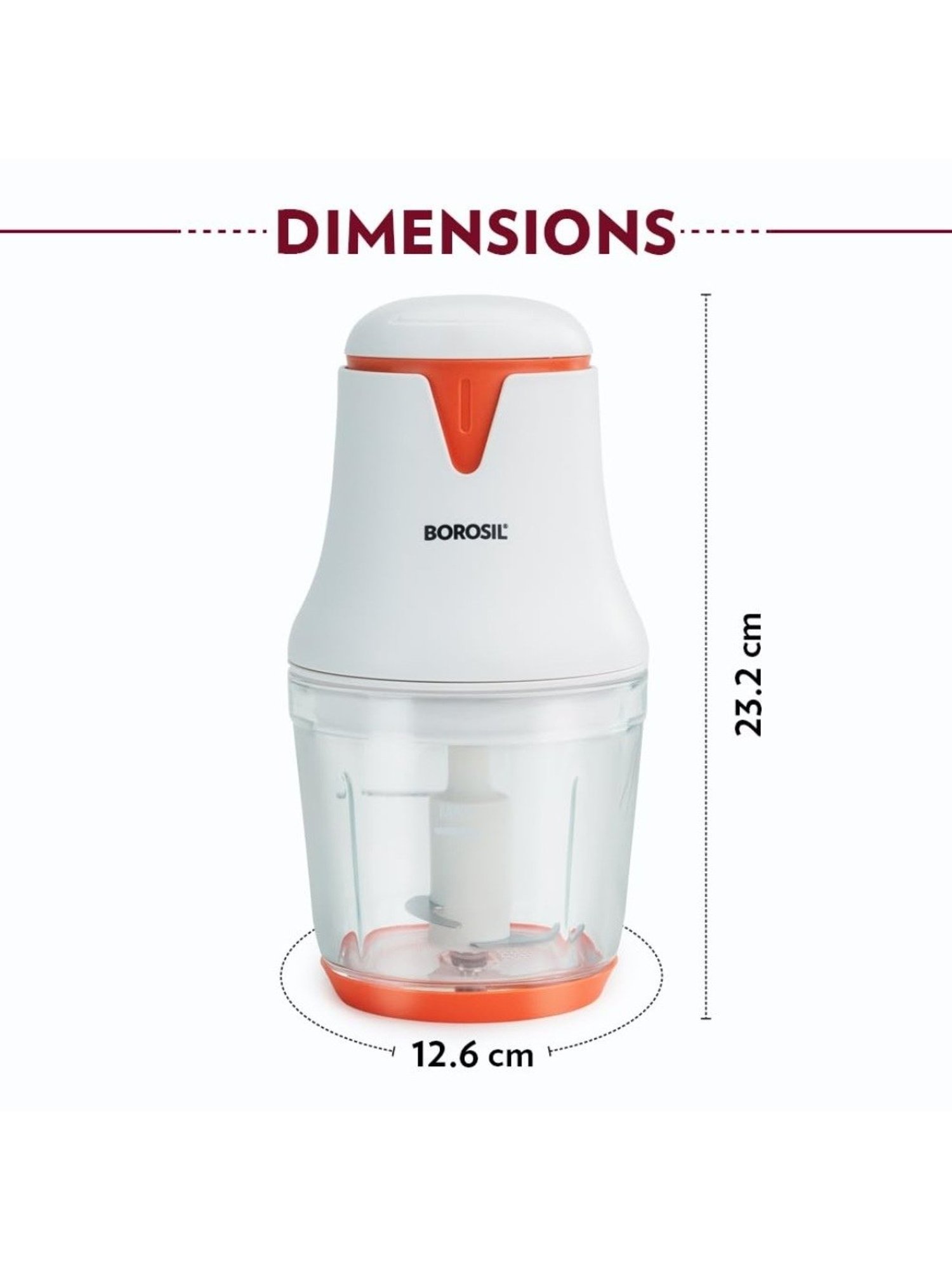 Borosil Chef Delite&iquest;Electric Chopper 260W with Whisking Blade (White)