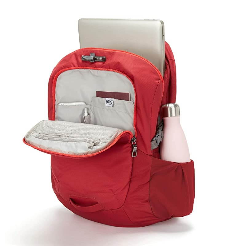 Venturesafe G3 25 Liter Anti Theft Travel BackpackDaypackFits 15quot Laptop Goji Berry