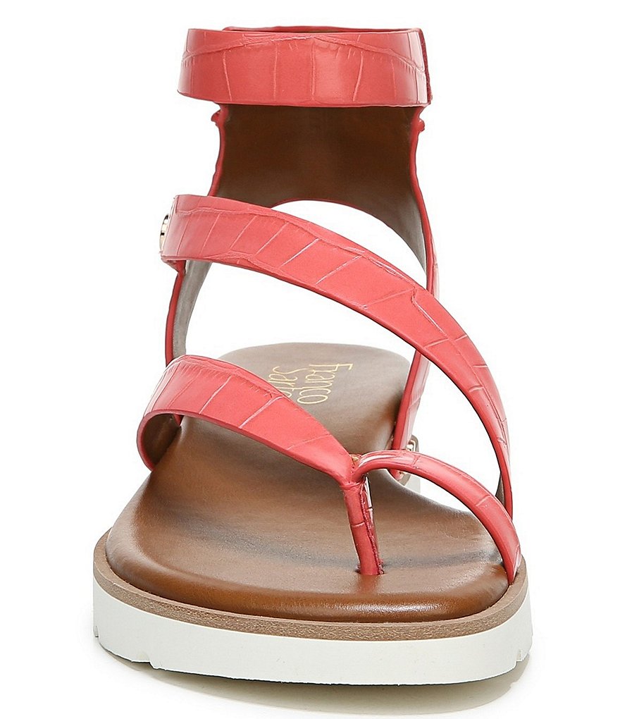 Franco Sarto Daven Croc Embossed Gladiator Wedge Sandals