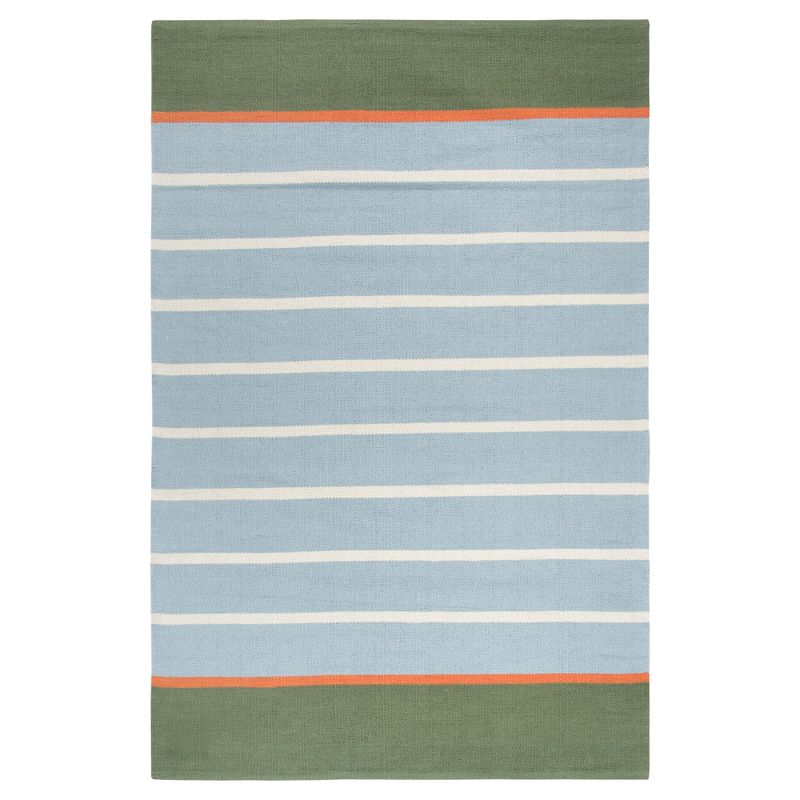 Green Multi Stripe Loomed Area Rug 4'X6' - Rizzy Home