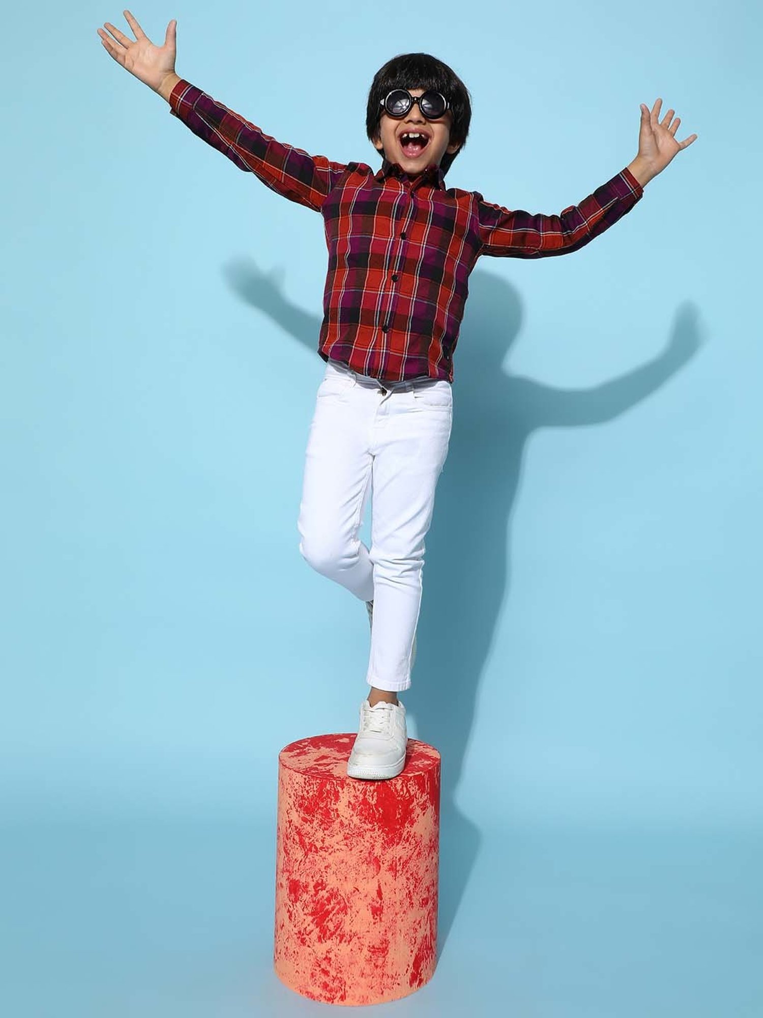 Tales & Stories Kids Multicolor Chequered Full Sleeves Shirt