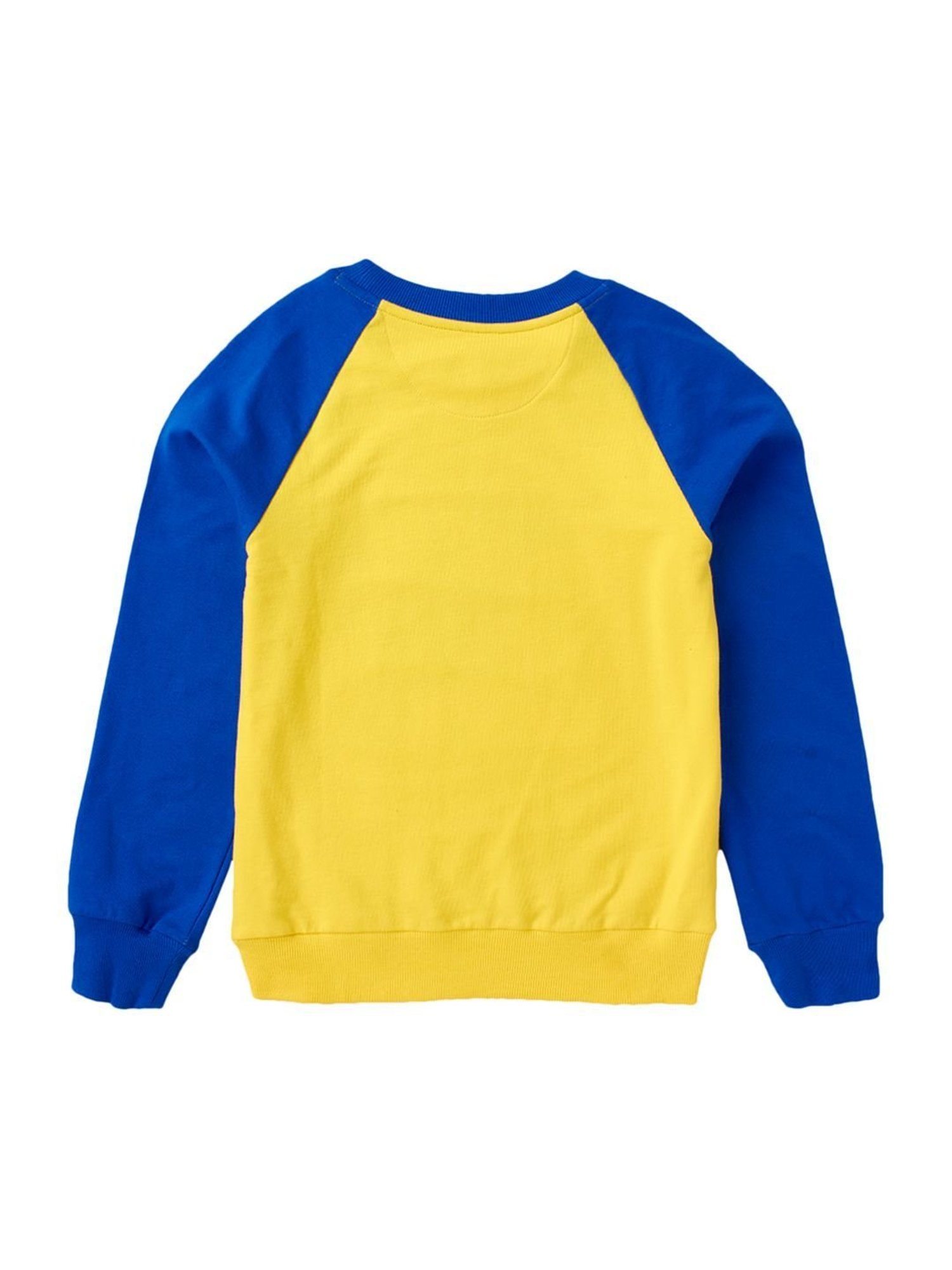 Cub McPaws Kids Yellow & Blue Cotton Printed Full Sleeves Sweatshirt