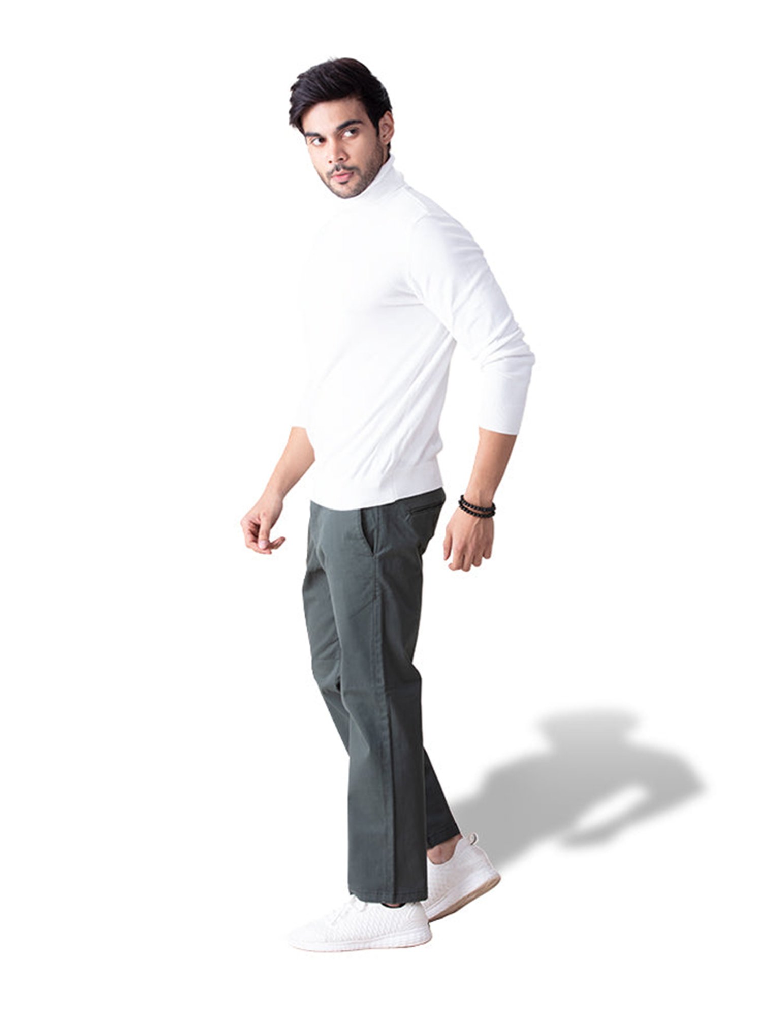 MinusOne Teal Blue Regular Fit Chinos
