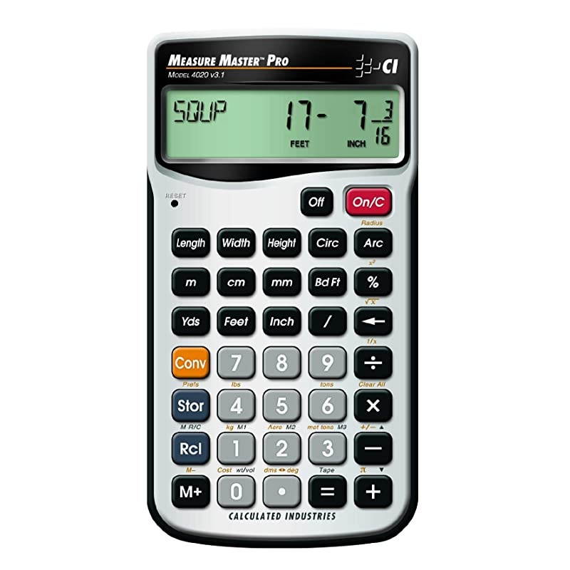 4020 Measure Master Pro FeetInchFraction and Metric Construction Math Calculator