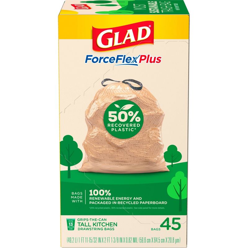 GreenPolly Drawstring Recycling Trash Bags - 13 Gallon - 20ct