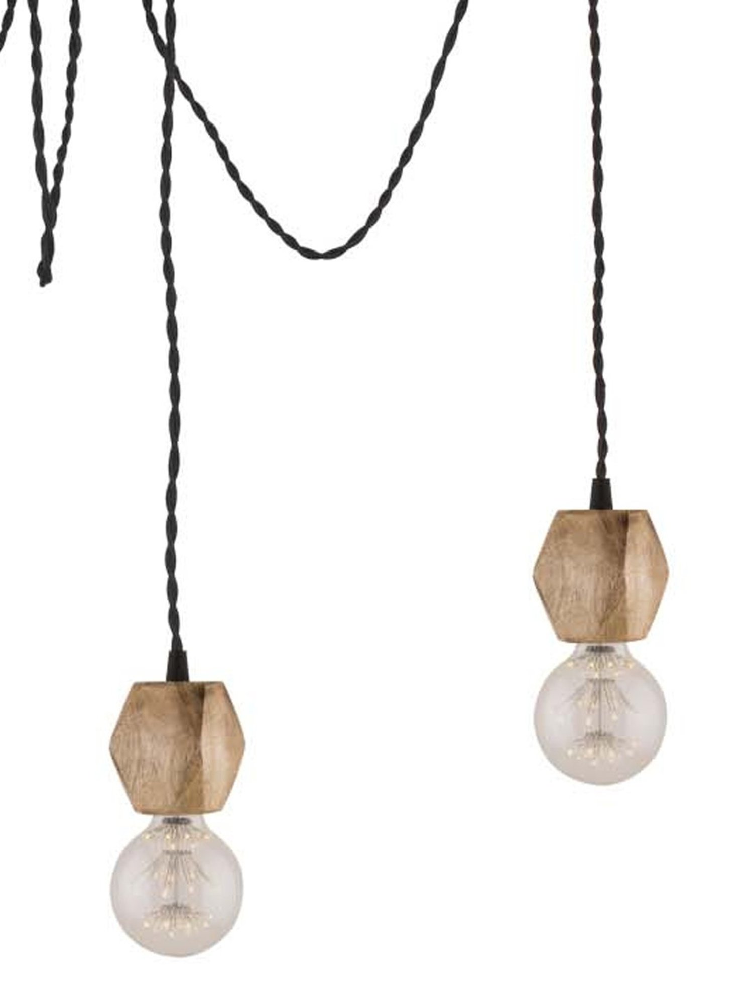 Homesake Spider Black & Brown Metal Adjustable DIY Hexagon Hanging Light  (Bulb not included)