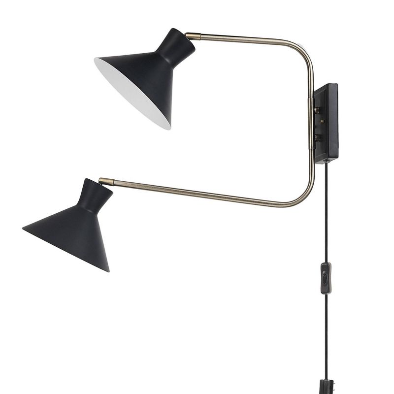 Waldwick Plug-in or Hardwire Wall Sconce (Includes LED Light Bulb) Matte Black - Globe Electric