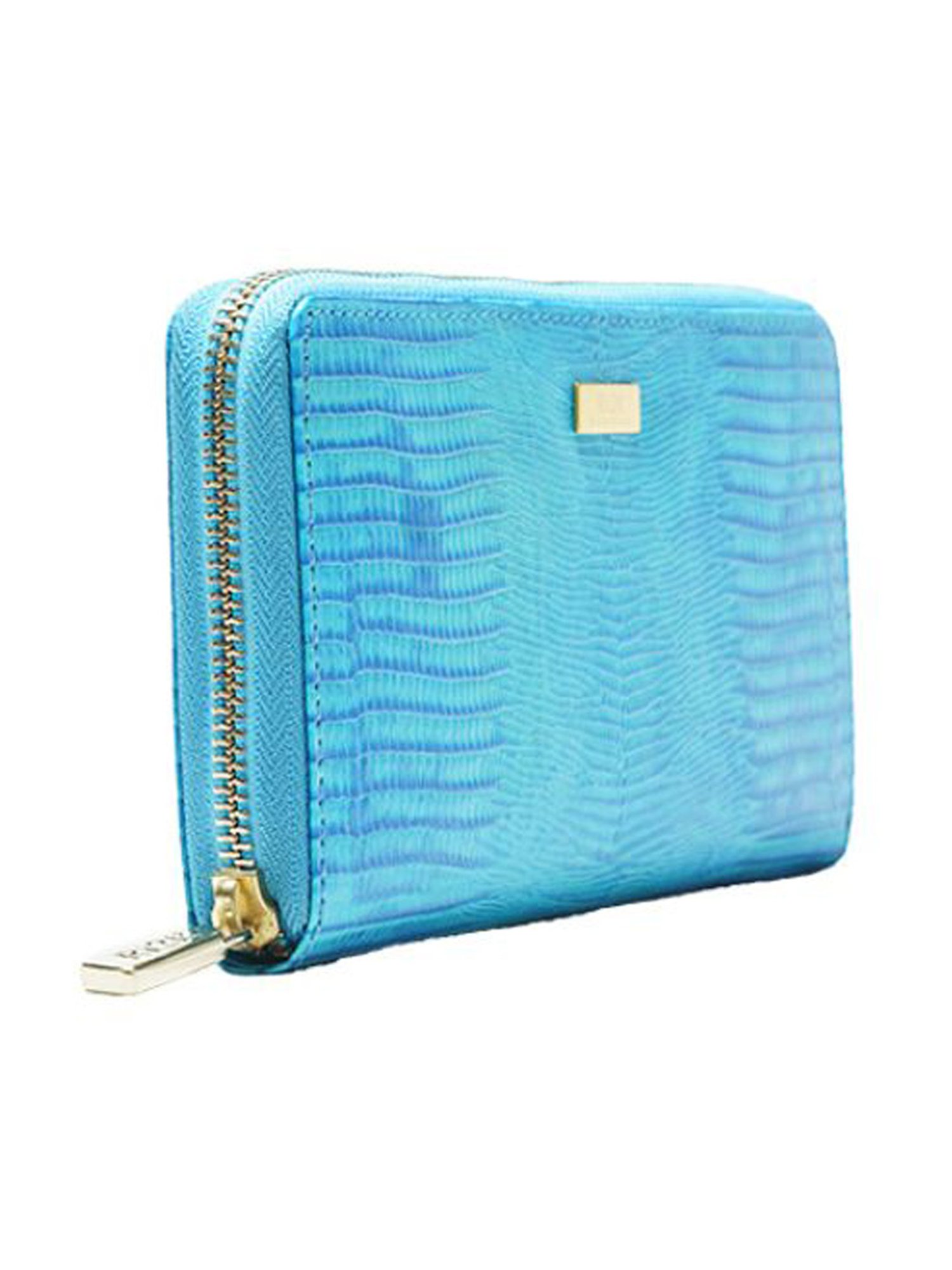 RI2K London Blue Leather Textured Zip around Wallet