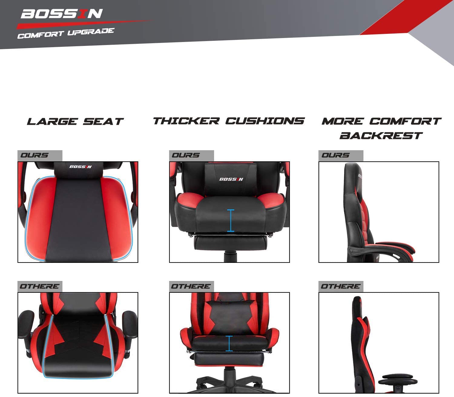 Gaming Chair, Racing Style Computer Desk Chair Padded Armrests Ergonomic Lumbar Support Adjustable Height