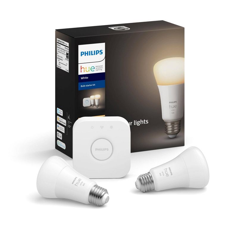 Philips Hue 2pk A19 LED Starter Kit with Bridge White