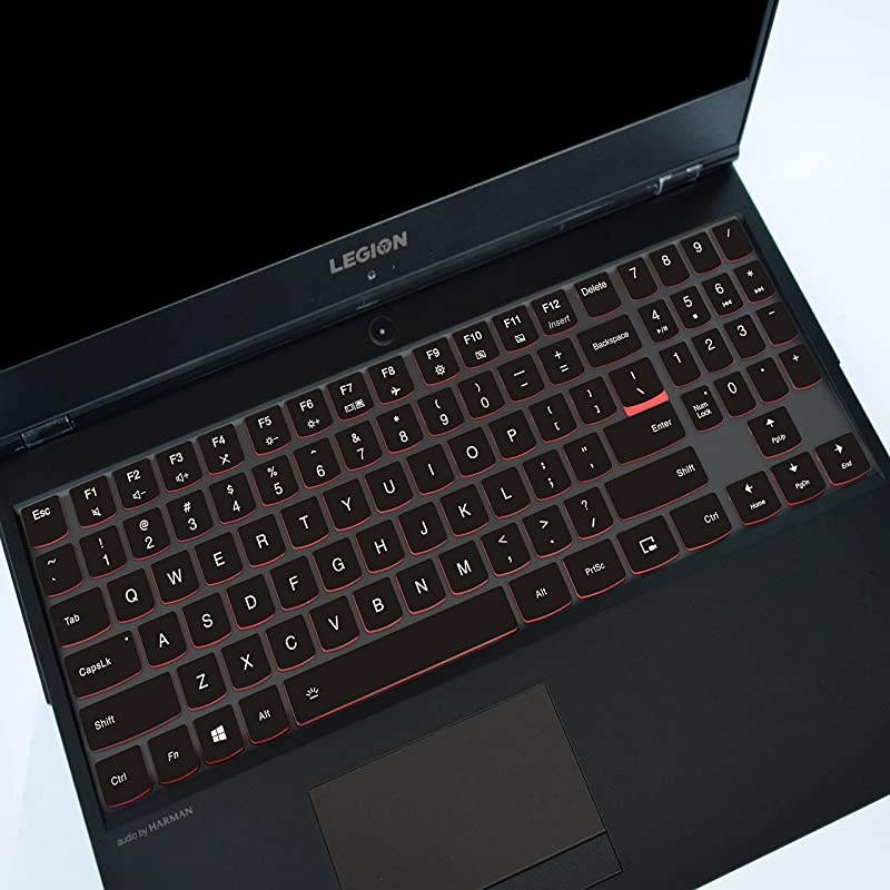 Ultra Thin Keyboard Cover Compatible with 15.6" Lenovo Legion Y530 Y540 Y545 Y7000 Y7000P, 17.3" Legion Y730 Y740 Gaming Laptop - White Black