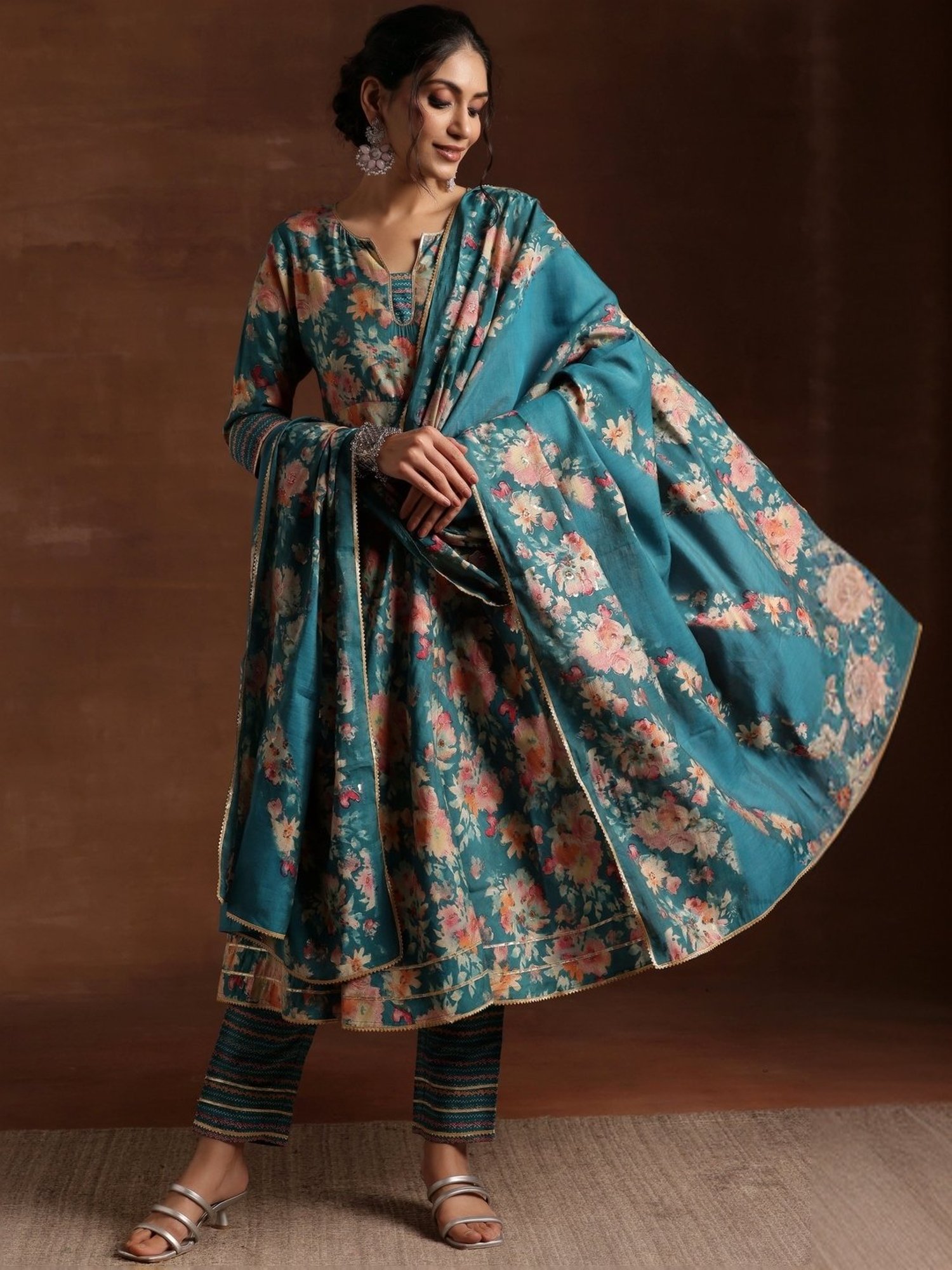 URBAN MYSTIC Black Rayon Embroidered Kurta & Sharara Set