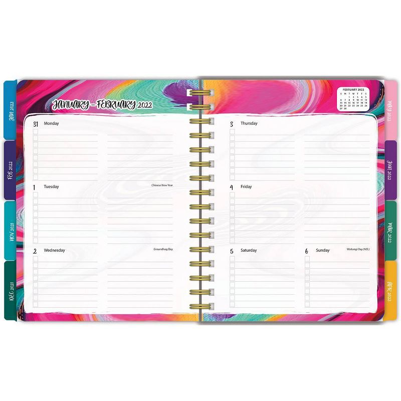 2021-22 17 Month Academic Planner 7.75" x 9.5" Brush Strokes  - Lang