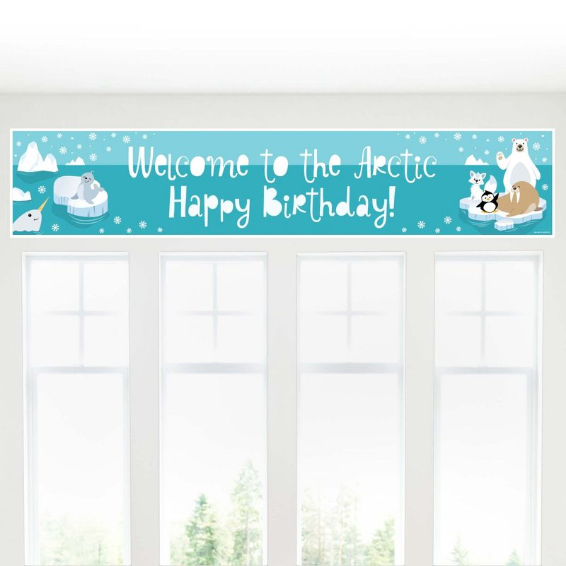 Big Dot of Happiness Arctic Polar Animals - Winter Happy Birthday Decorations Party Banner