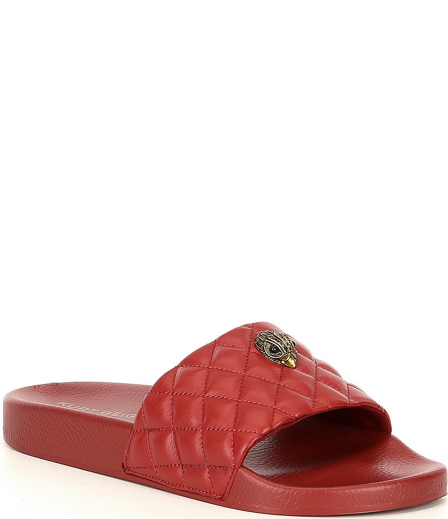 Kurt Geiger London Meena Eagle Head Ornament Quilted Pool Slides