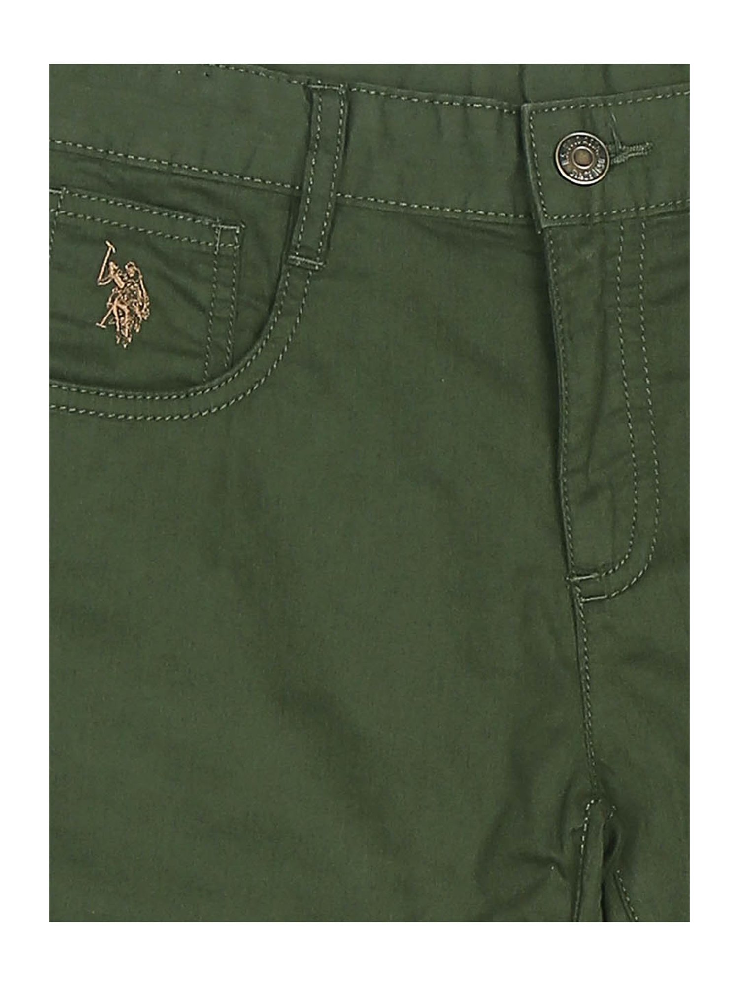 U.S. Polo Assn. Kids Olive Solid Shorts