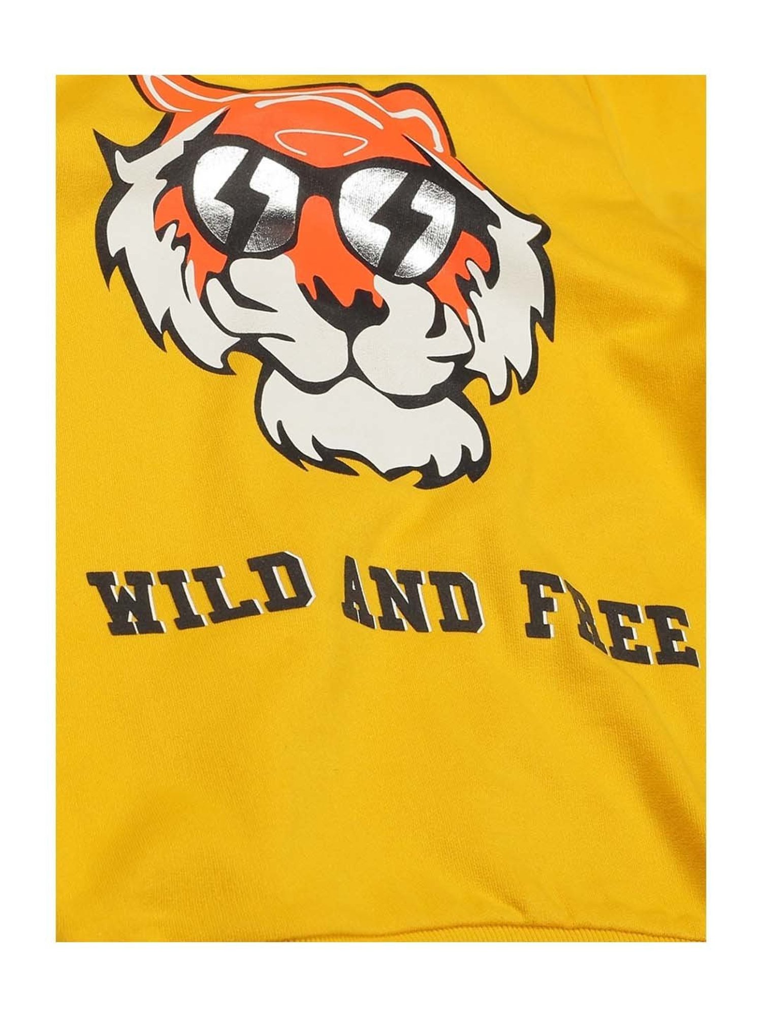 Plum Tree Kids Yellow & Orange Cotton Printed Full Sleeves Sweatshirt