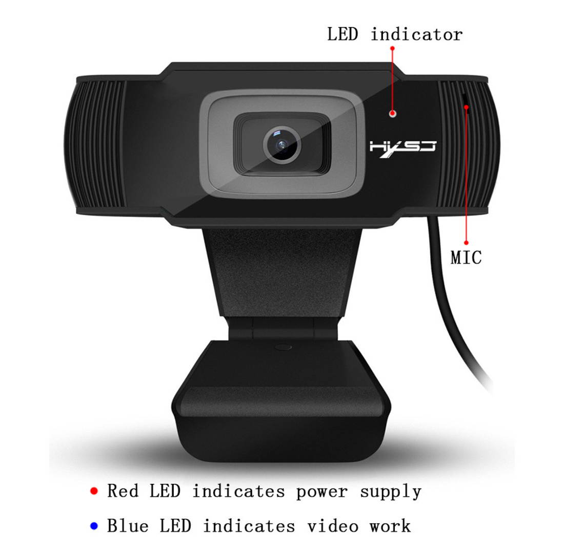 HXSJ S70 5 Million pixels auto focus HD Webcam , Support 720P, 1080P video call Widescreen Video Calling and Recording, 1080p Camera For Desktop or Laptop Webcam