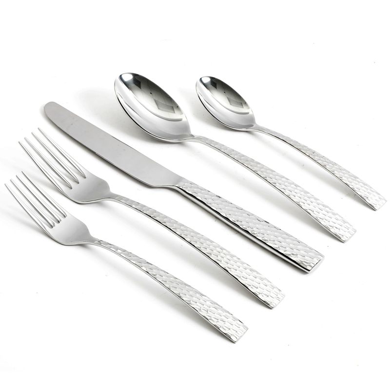 Gibson Braid 20 Piece Stainless Steel Flatware Set with Textured Handles