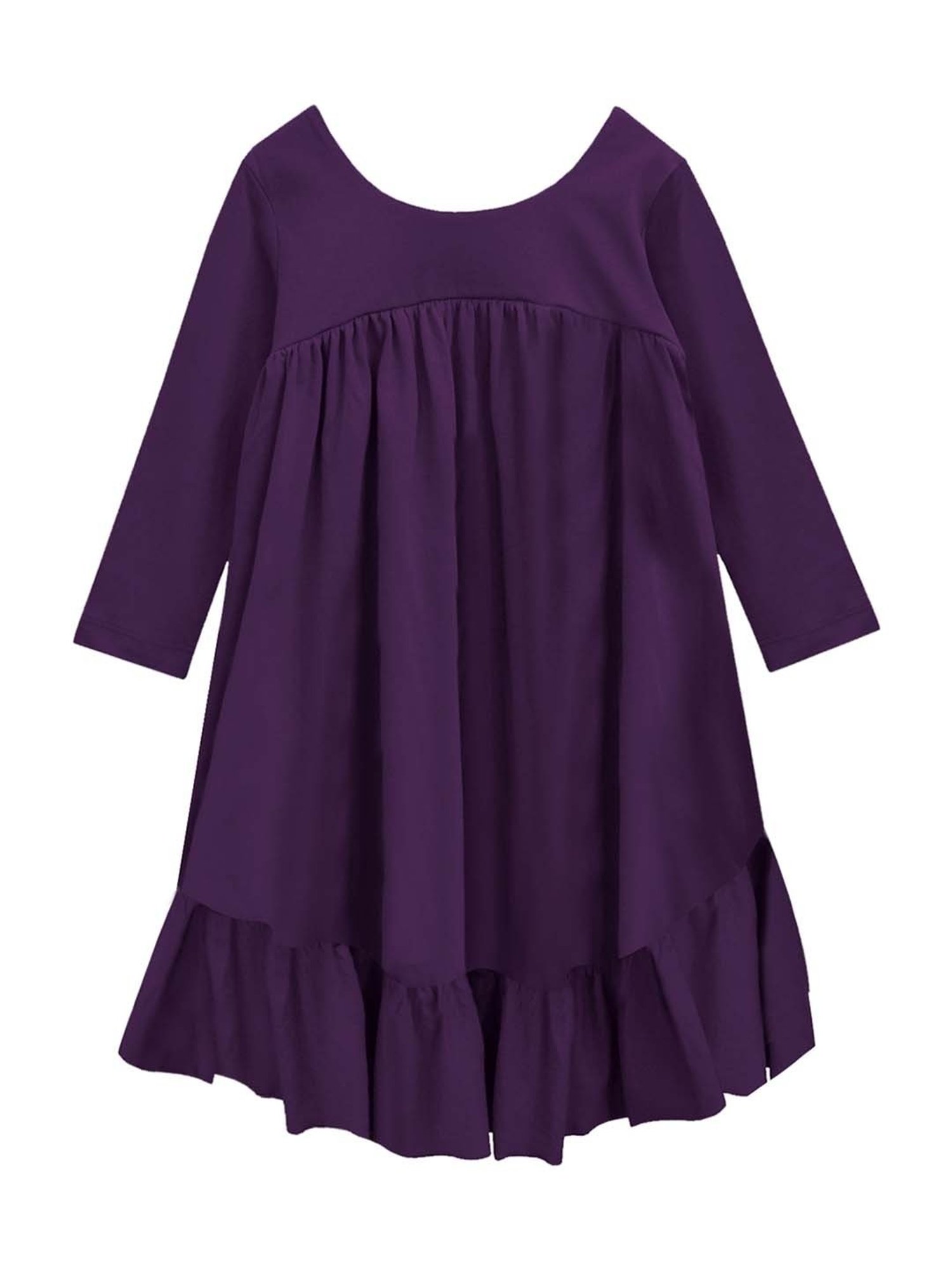 A.T.U.N. Kids Purple Cotton Regular Fit Full Sleeves Dress