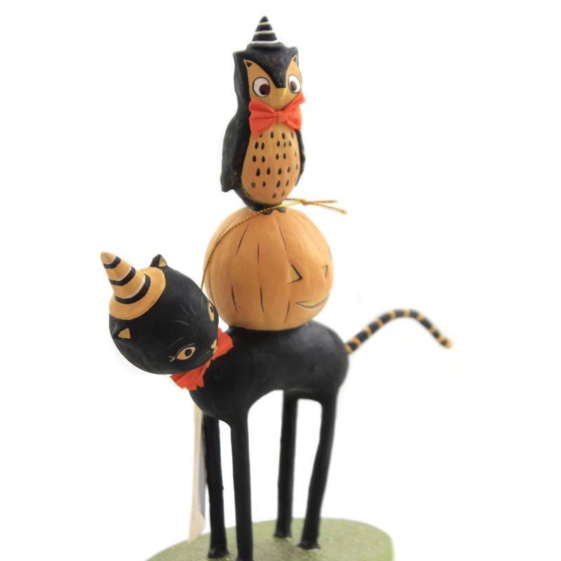 Halloween 8.5" Kitten Around Pumpkin Owl  -  Decorative Figurines