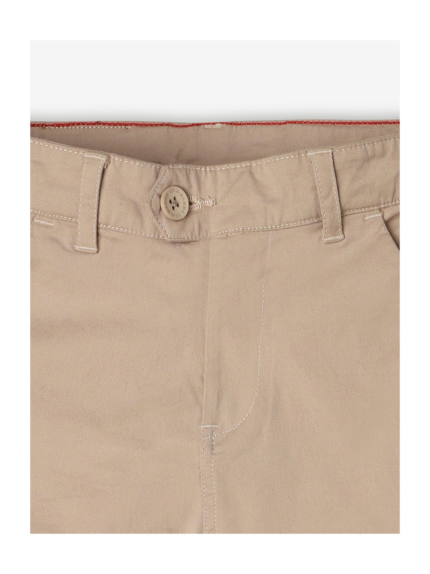 Ed-a-Mamma Kids Beige Solid Shorts