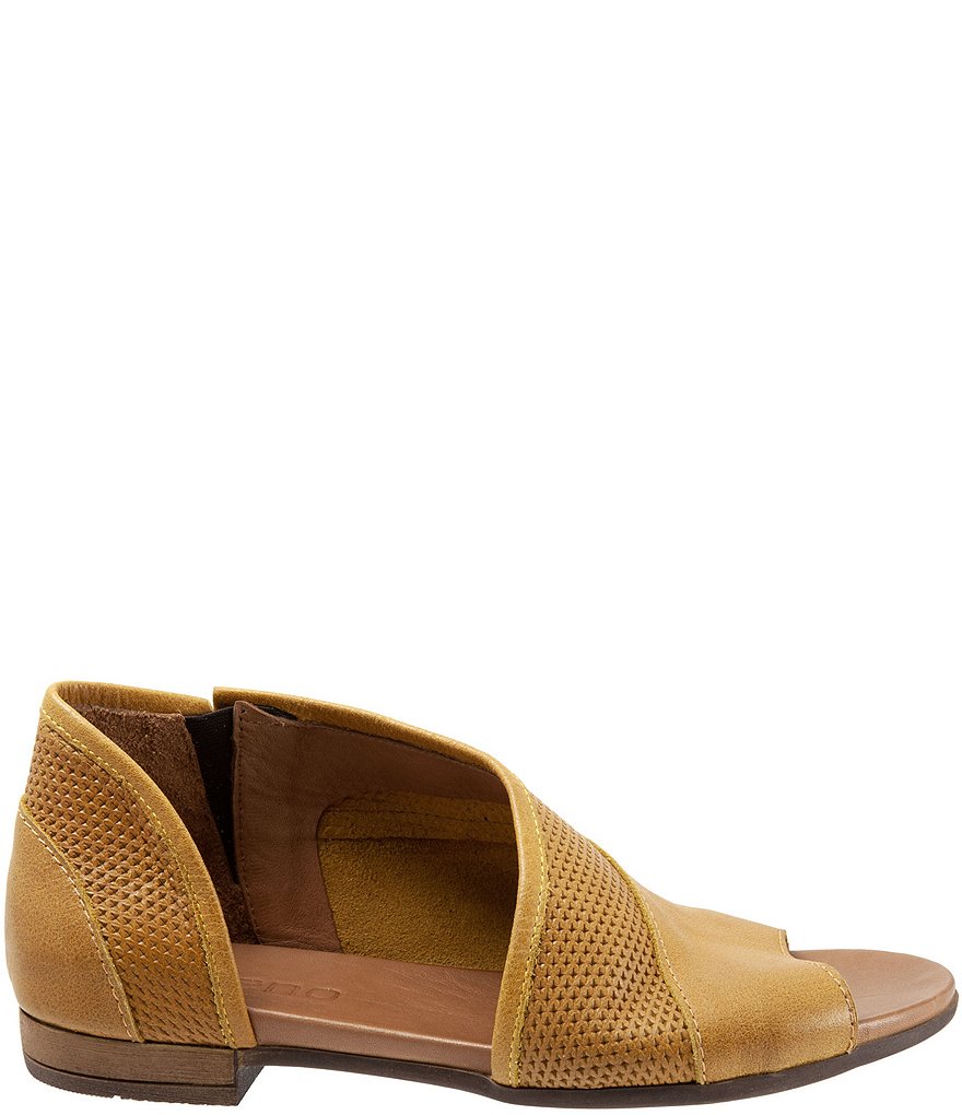 Bueno Tahiti Perforated Leather Asymmetrical Slip-On Sandals