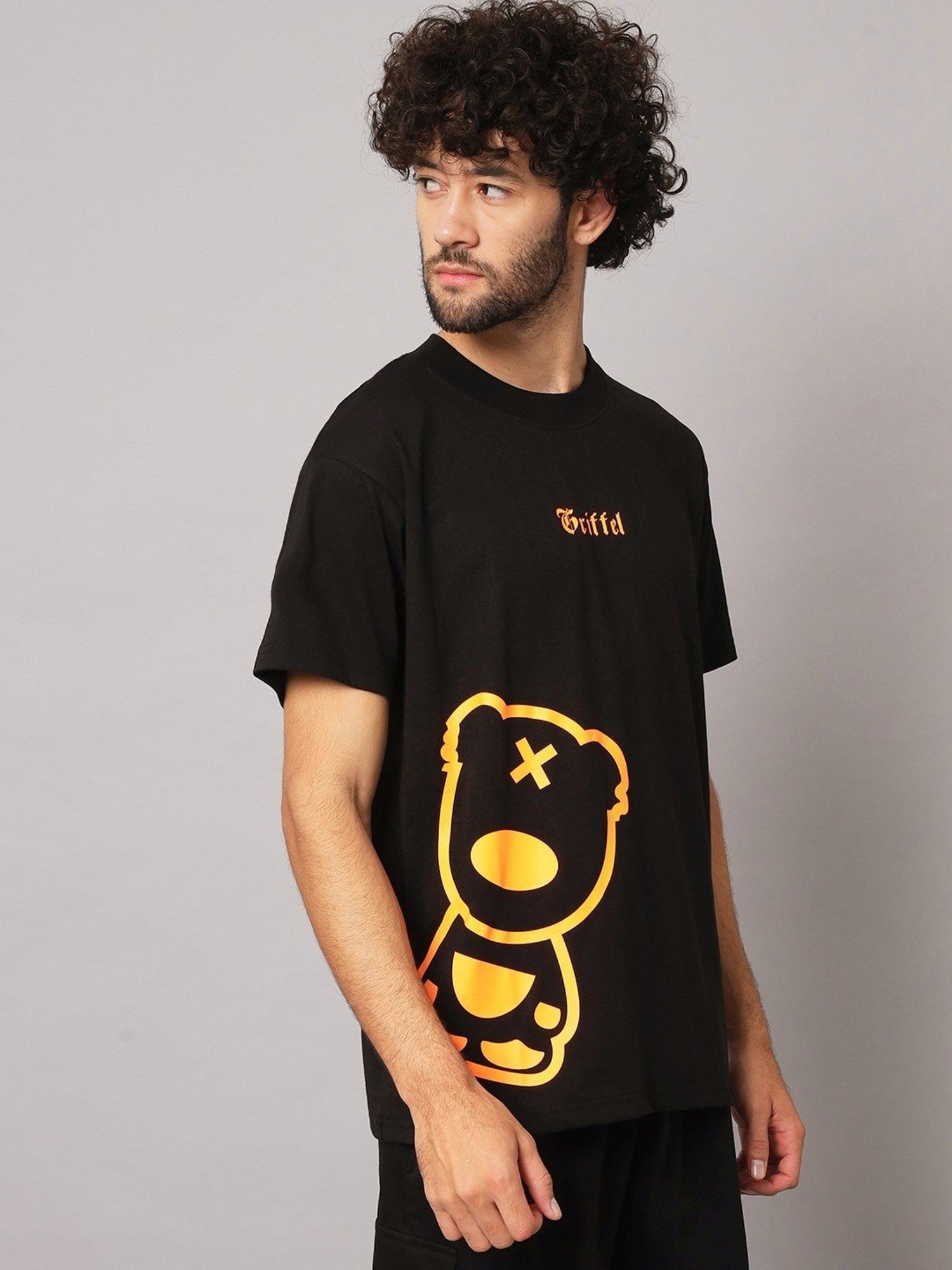 Griffel Black Cotton Loose Fit Printed Co-Ord Set