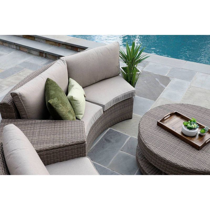 Cyprus 8pc Sectional with Sunbrella Fabric Gray - Canopy Home and Garden