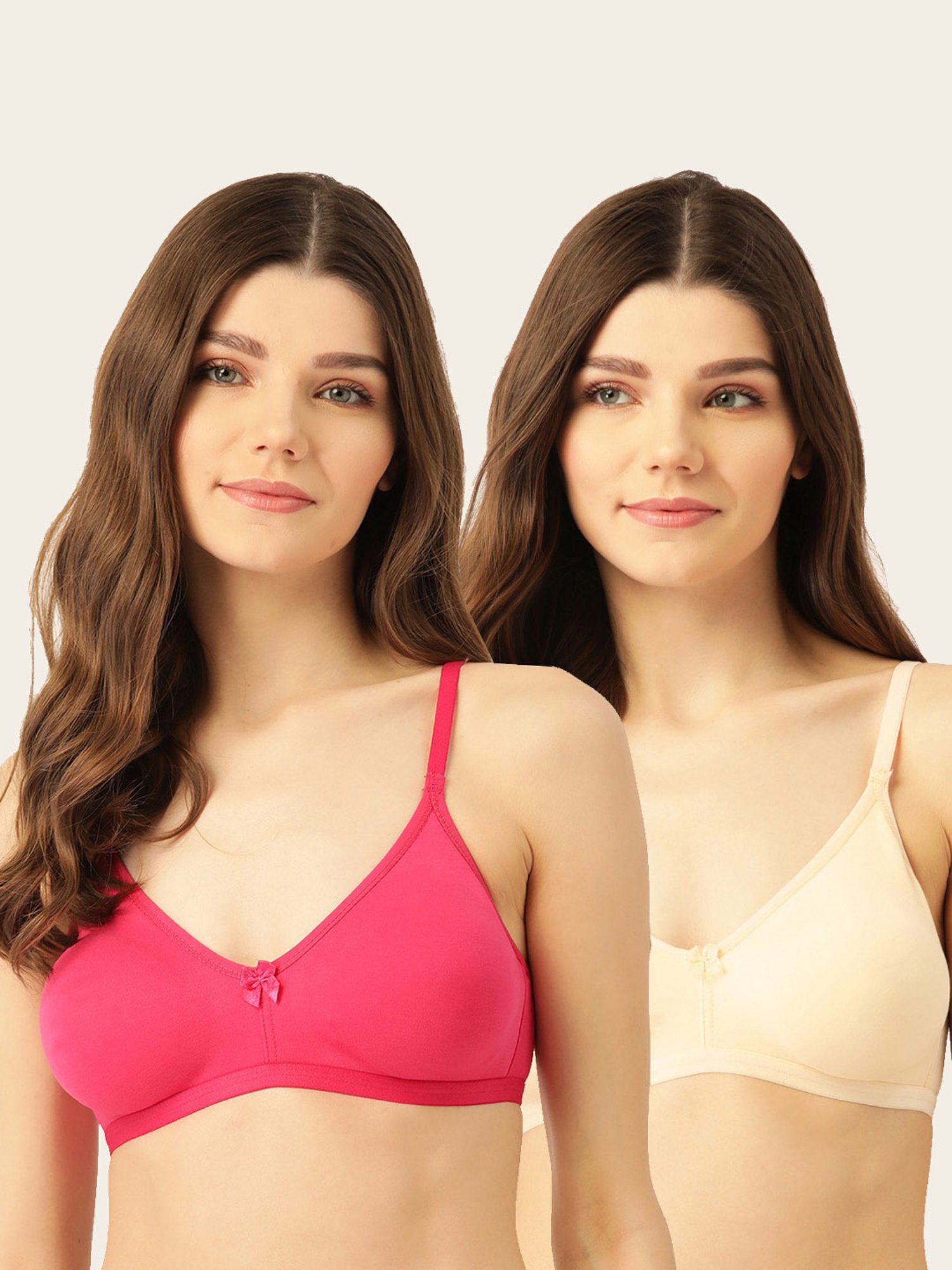 Lady Lyka Multicolor Non Wired Non Padded T-Shirt Bra (Pack Of 2)