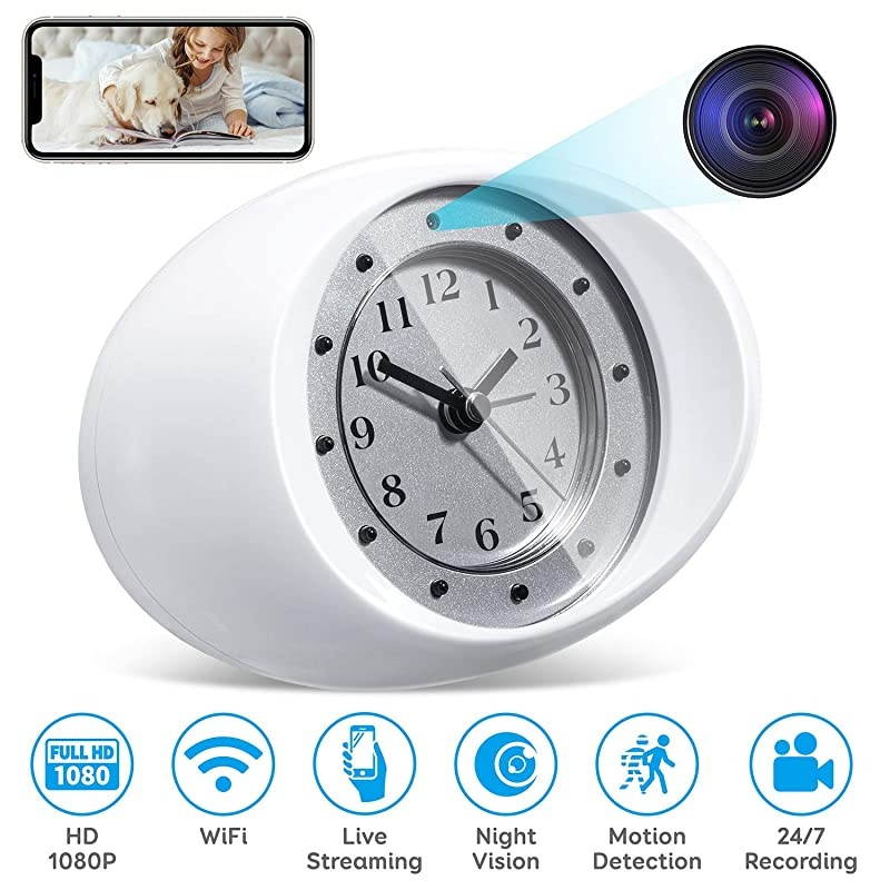Hidden Camera Spy Camera Wireless Security Nanny Cam with 1080P Full HD, WiFi, Night Vision, Cell Phone App, No Sound Recording