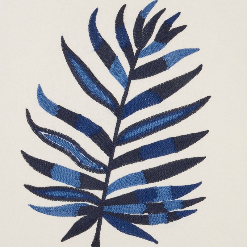 16"x16" Royal Palm Leaf Square Throw Pillow Blue - Mina Victory