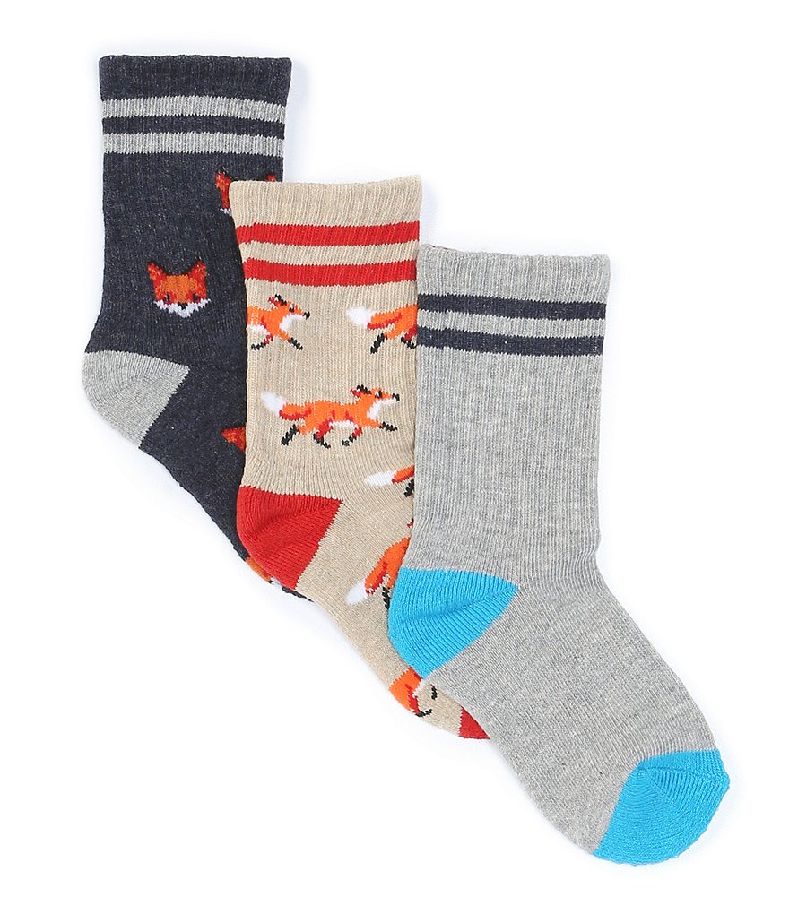 Hot Sox Kids 3-Pack Fox Crew Socks
