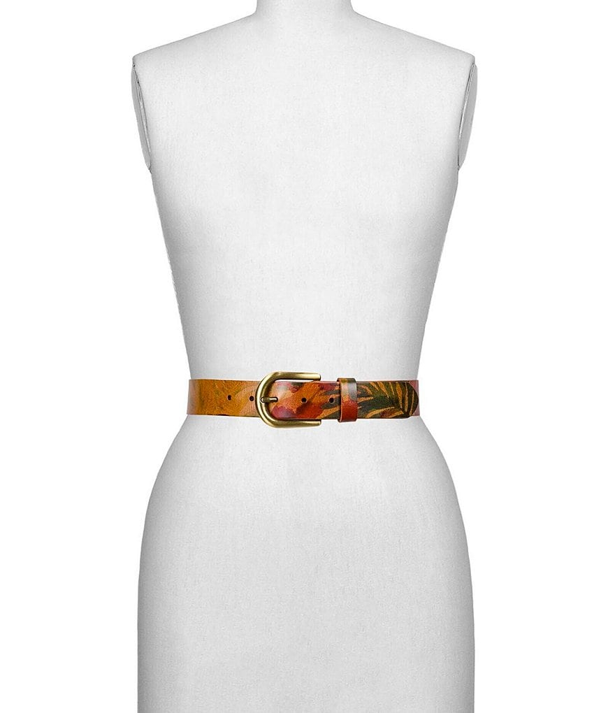 Patricia Nash 1.25#double; Vietri Wildflower Printed Leather Jean Belt