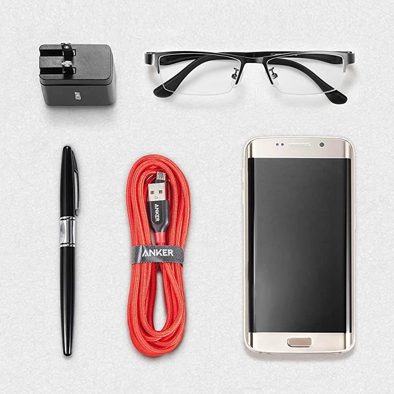 Powerline+ Micro USB 10ft The Premium Durable Cable Double Braided Nylon for Samsung Nexus LG Motorola Android Smartphones and More