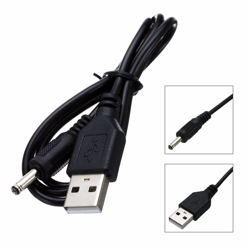 USB To 3.5mm x 1.35mm Plug Barrel Jack 5V DC Power Supply Cord Cable 65cm Black