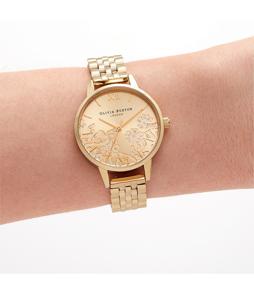 Olivia Burton Bejewelled Lace Gold Bracelet Watch