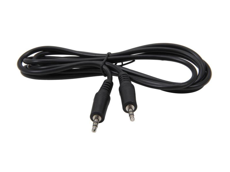 SA SPC-6MM 6 ft. 3.5mm Stereo Speaker Cable - Male To Male, Black Jacket Male to Male